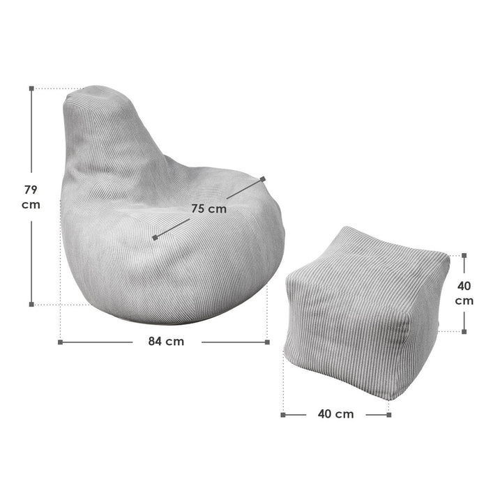 Pouf Chillex avec tabouret