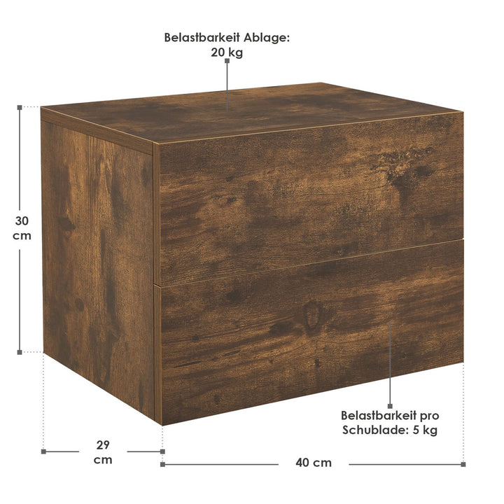 Table de chevet murale suspendue