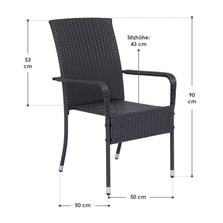 Chaises de jardin en polyrotin Yoro