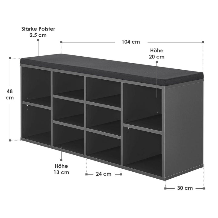 Schuhregal aus Holz 104 x 30 x 48 cm