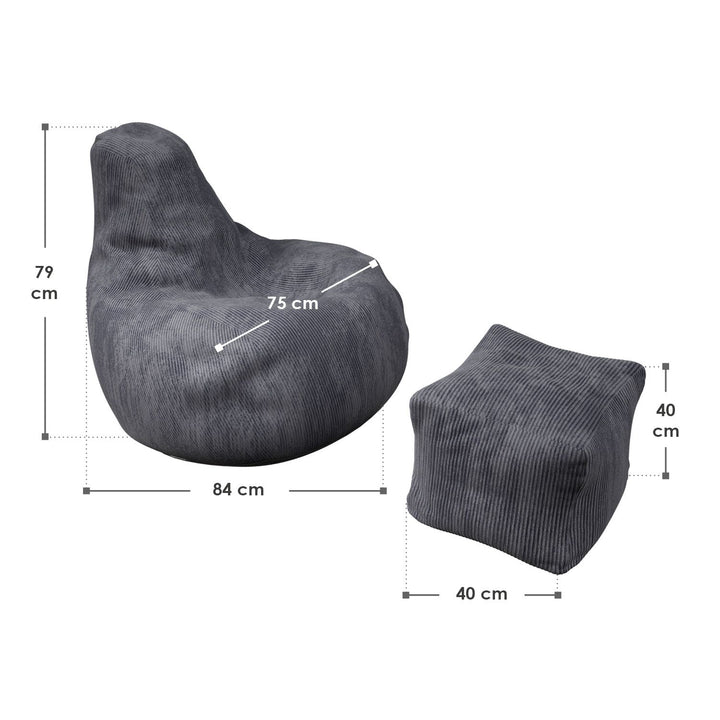 Pouf Chillex avec tabouret