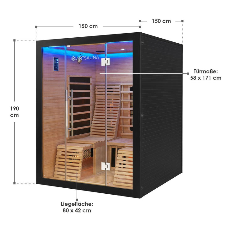 Cabine infrarouge Helsinki 150 Noir