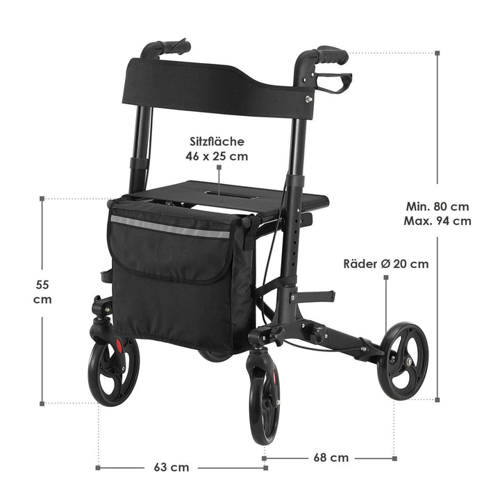 Aluminium Rollator Vital mit Sitz