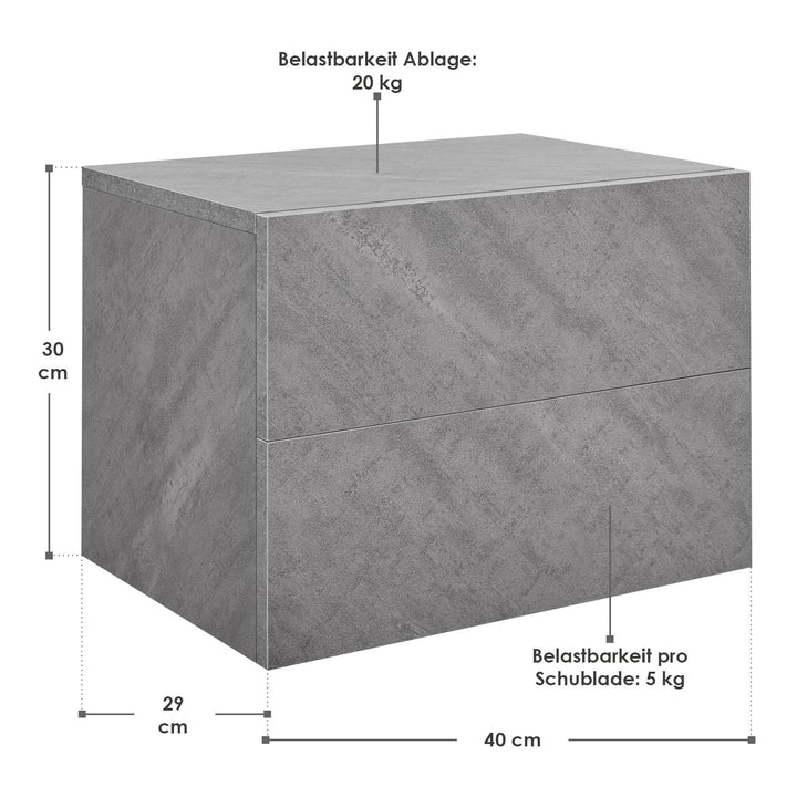Table de chevet murale suspendue