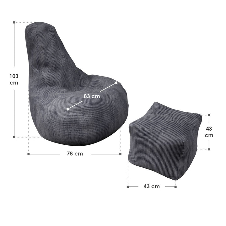 Pouf Chillex avec tabouret
