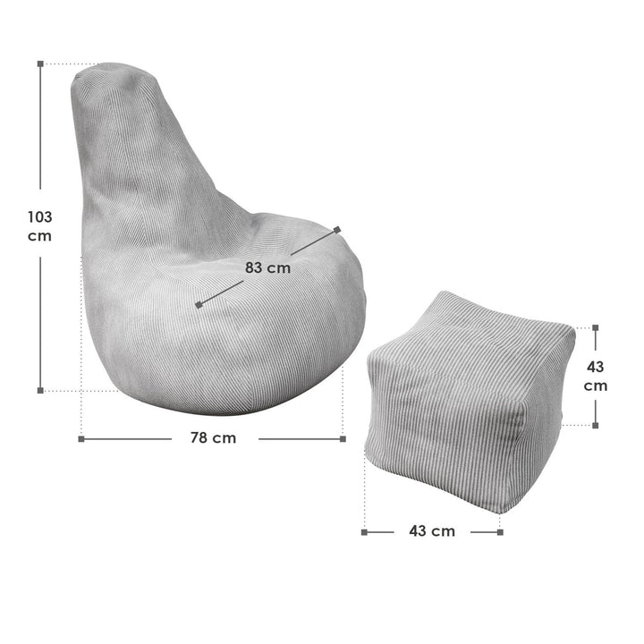 Pouf Chillex avec tabouret
