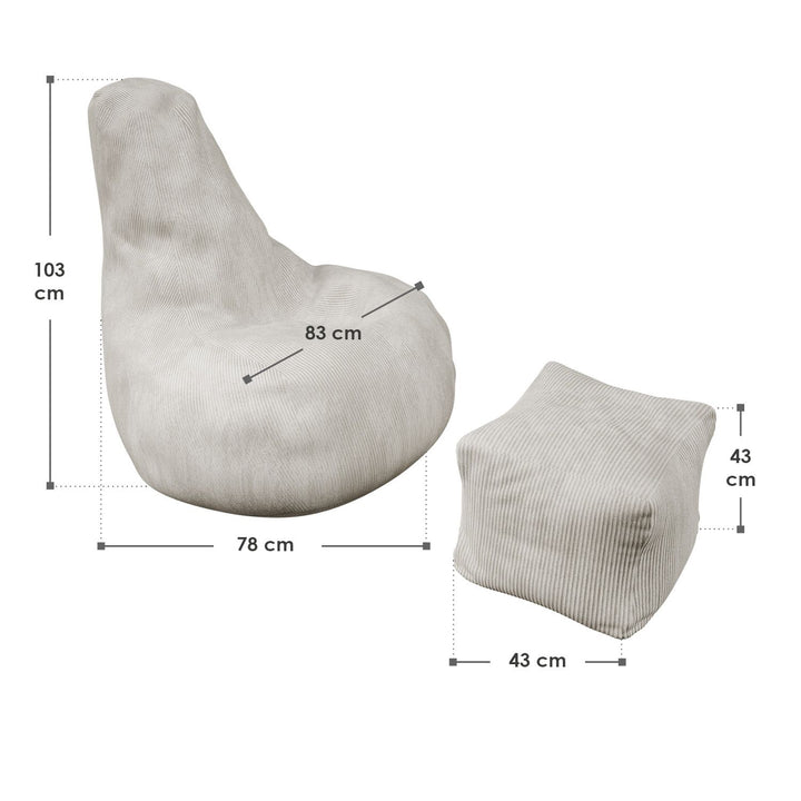 Pouf Chillex avec tabouret