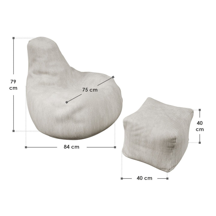 Pouf Chillex avec tabouret