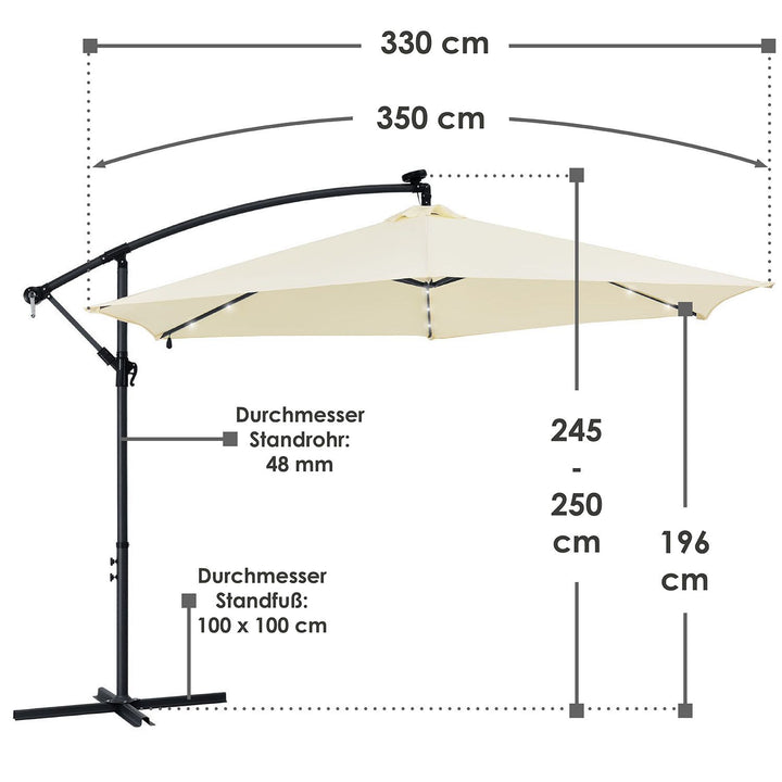 Parasol déporté à LED Brésil