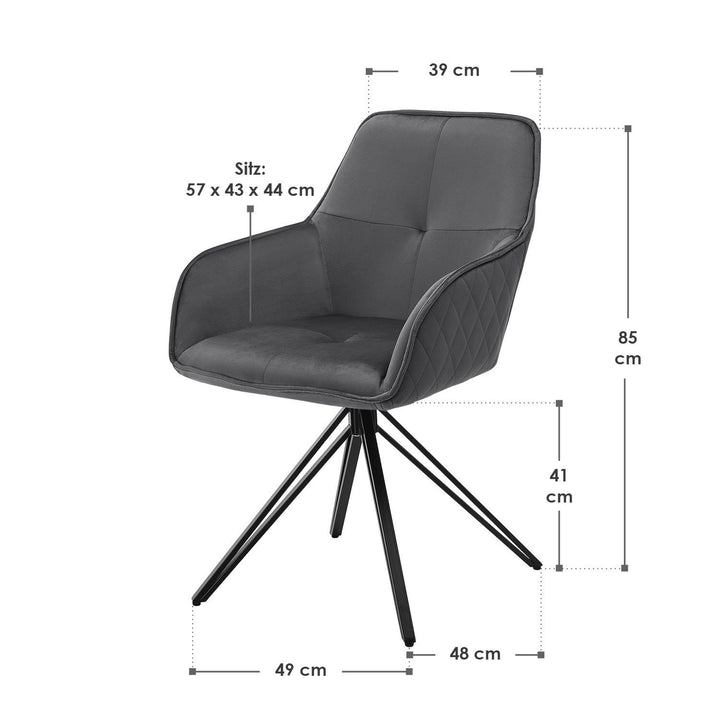 Chaise de salle à manger pivotante en velours Clyde
