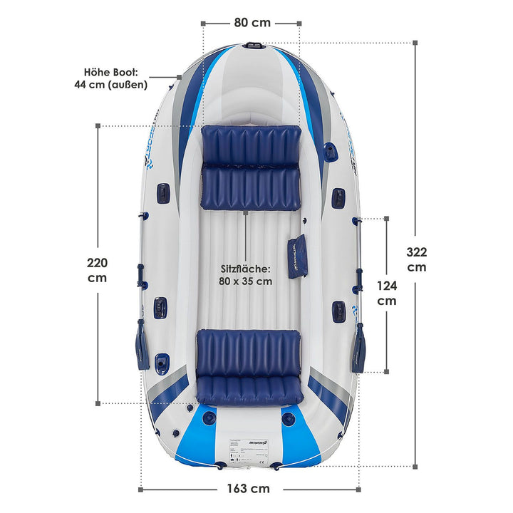 Bateau à aubes gonflable avec deux bancs - 3,22 m