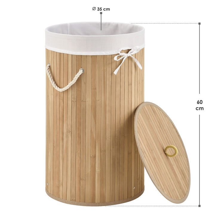 Panier à linge rond en bambou
