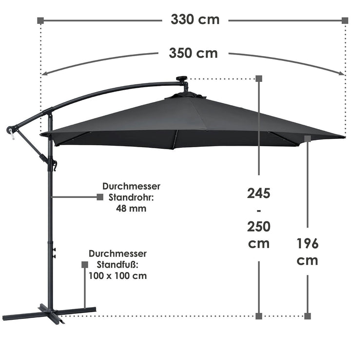 Parasol déporté à LED Brésil