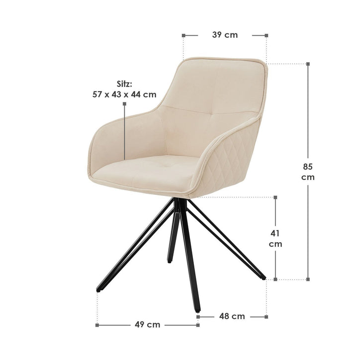 Chaise de salle à manger pivotante en velours Clyde