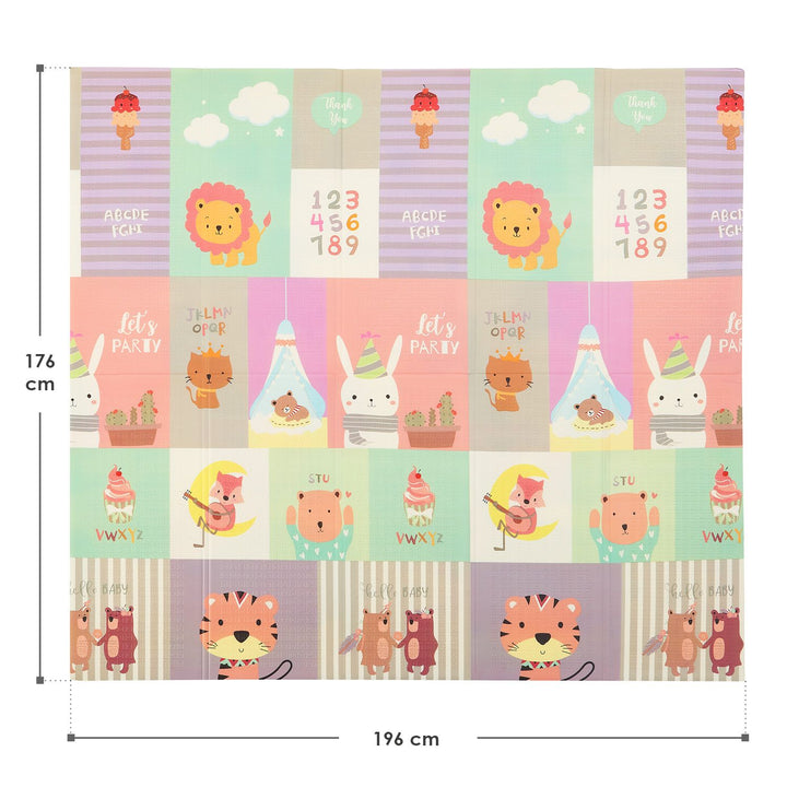 Tapis de jeu 180 x 200 cm avec divers motifs d'animaux