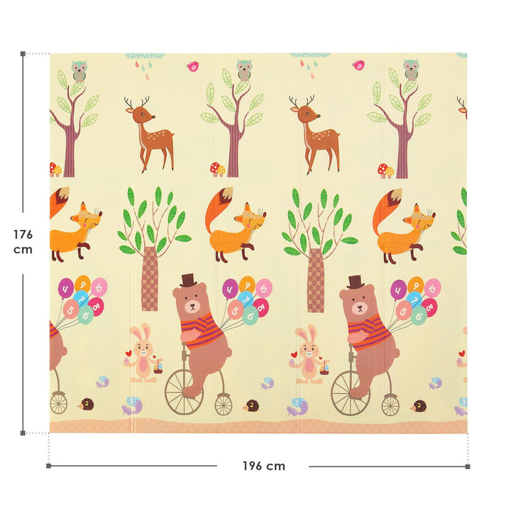 Tapis de jeu 180 x 200 cm avec divers motifs d'animaux