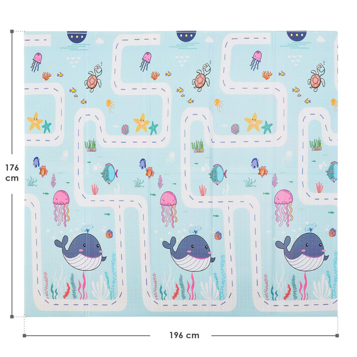 Tapis de jeu 180 x 200 cm avec divers motifs d'animaux