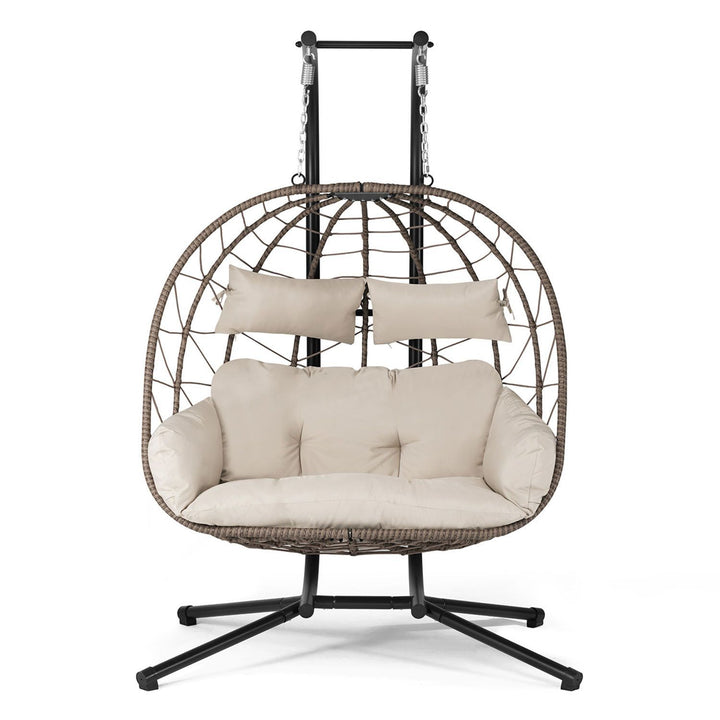 Fauteuil suspendu double en polyrotin Aria