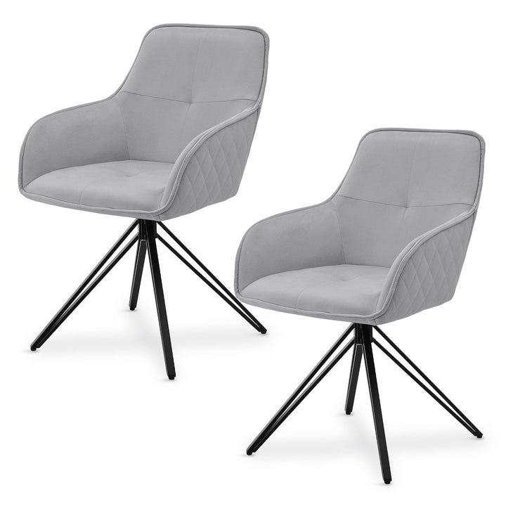 Chaise de salle à manger pivotante en velours Clyde