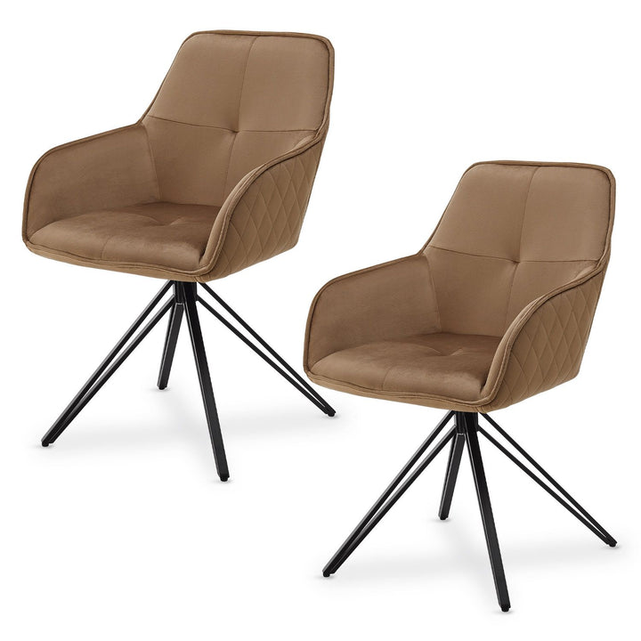 Chaise de salle à manger pivotante en velours Clyde