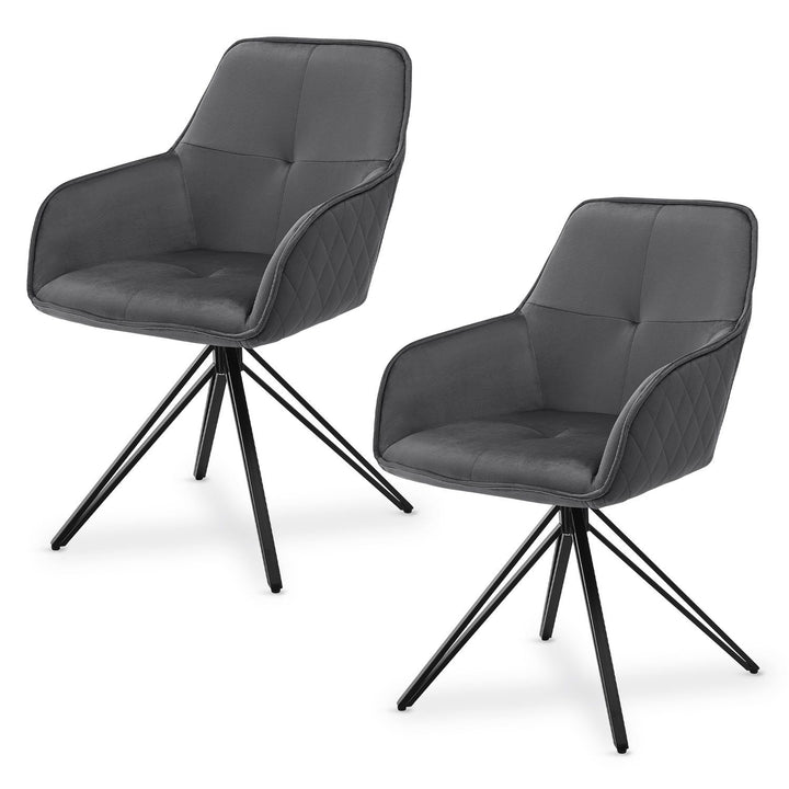 Chaise de salle à manger pivotante en velours Clyde