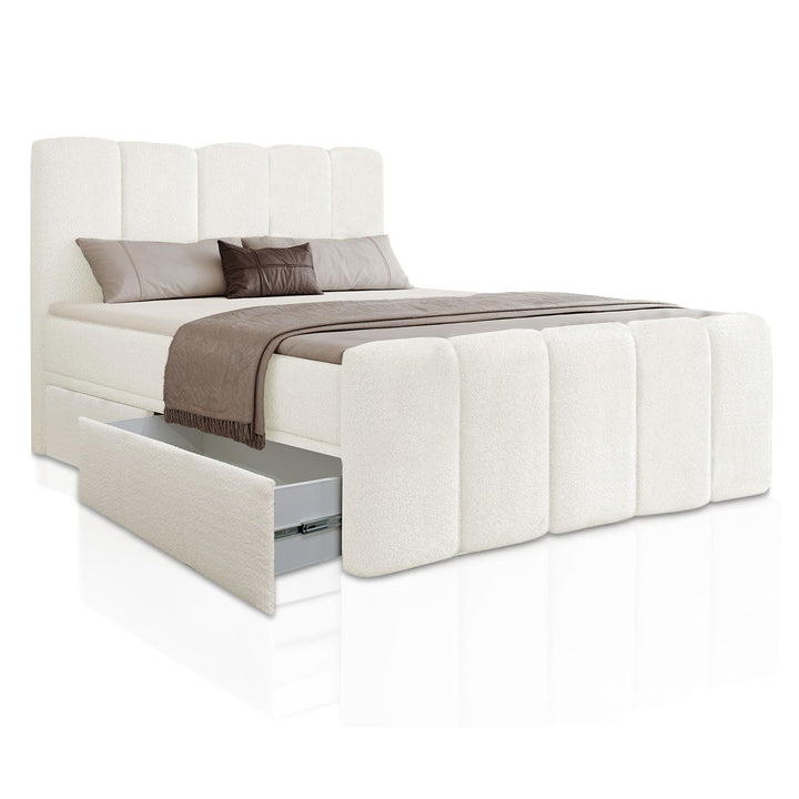Boxspringbett Manitoba - Bouclé-Stoff