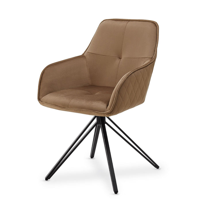 Chaise de salle à manger pivotante en velours Clyde
