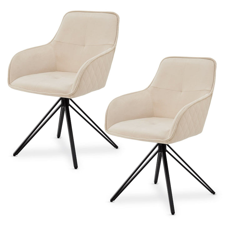 Chaise de salle à manger pivotante en velours Clyde