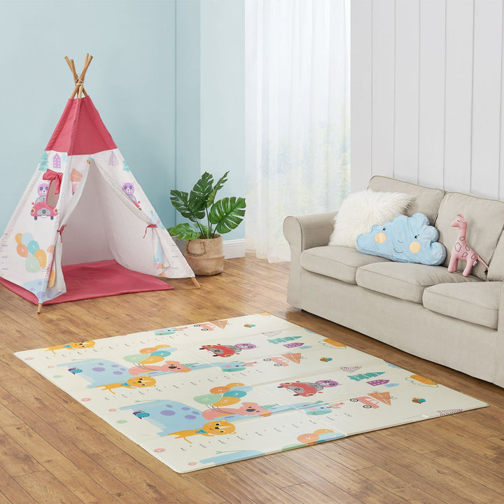 Tapis de jeu 180 x 200 cm avec divers motifs d'animaux