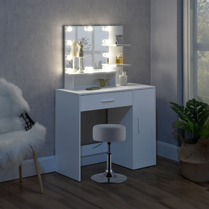 Coiffeuse Zoey avec tabouret Tonia
