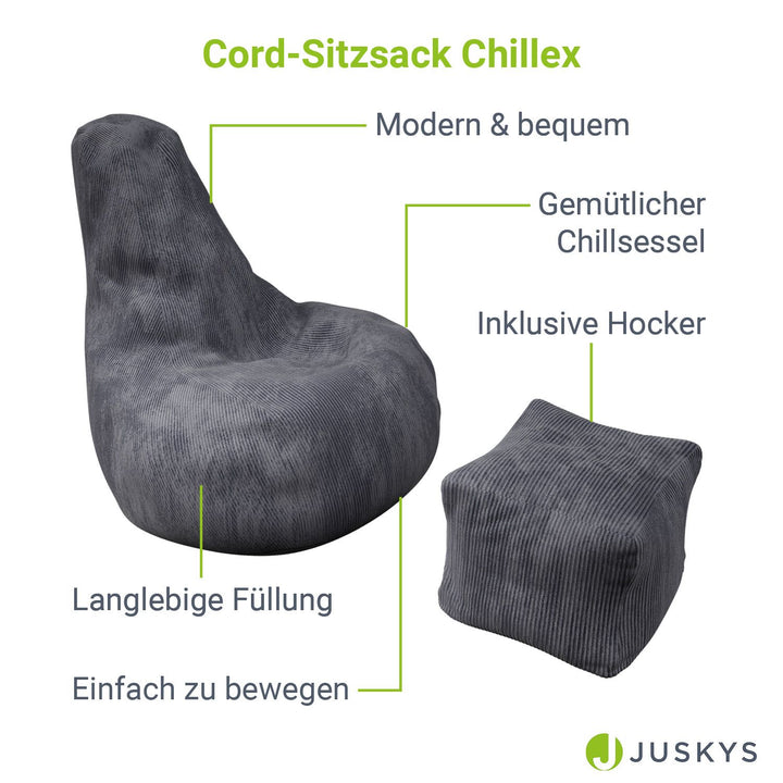 Pouf Chillex avec tabouret
