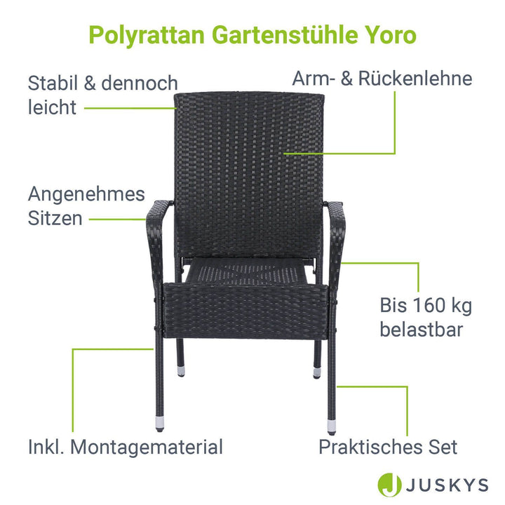Chaises de jardin en polyrotin Yoro