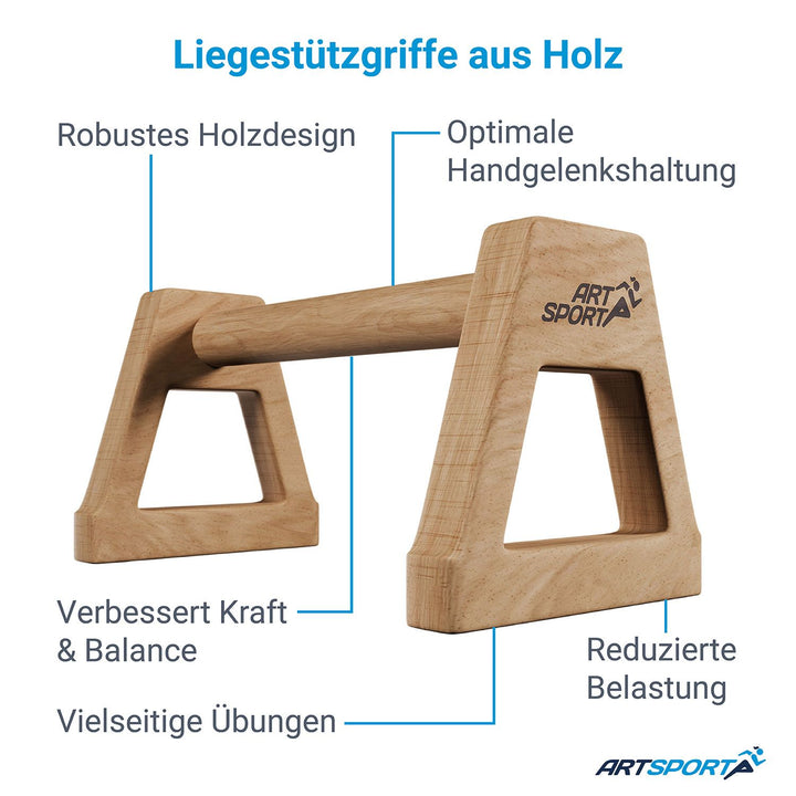 Liegestützgriffe aus Holz
