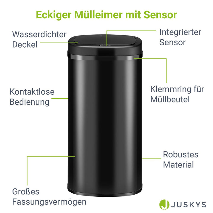Rechteckiger Mülleimer mit Sensor