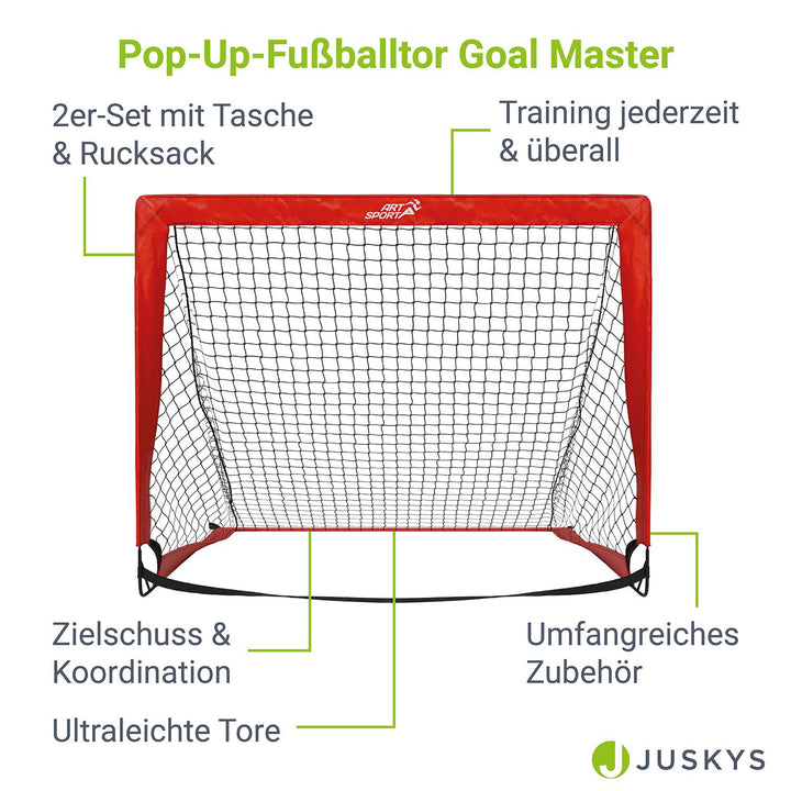 Pop-Up Fußballtor 2er Set Goal Master
