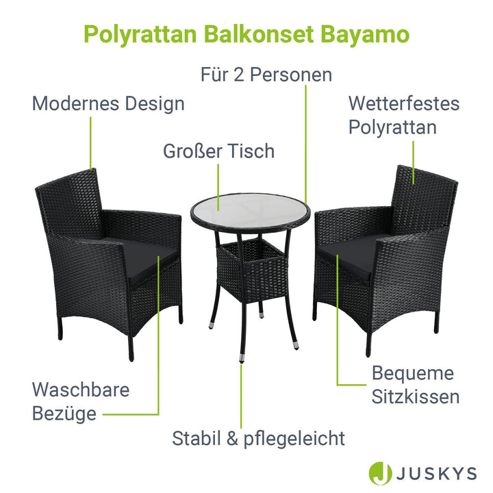 Ensemble de balcon en polyrotin Bayamo