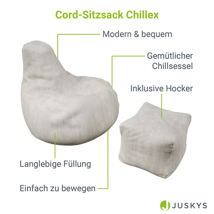 Pouf Chillex avec tabouret