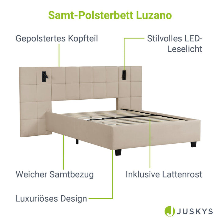 Samt Polsterbett Luzano