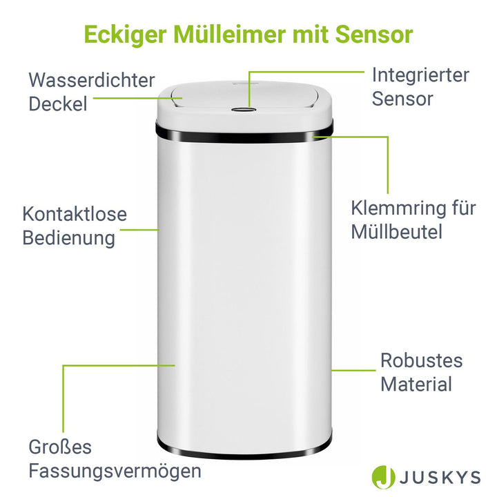 Rechteckiger Mülleimer mit Sensor
