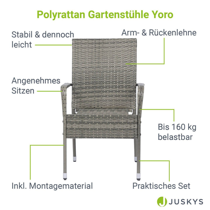 Chaises de jardin en polyrotin Yoro