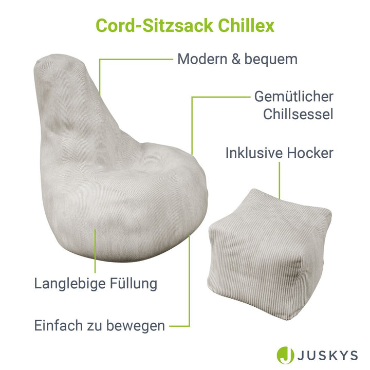 Pouf Chillex avec tabouret