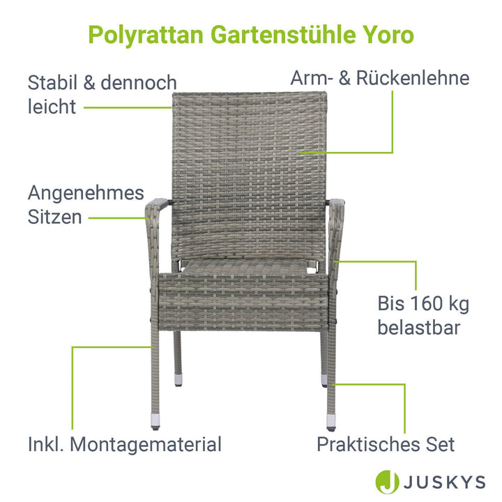 Chaises de jardin en polyrotin Yoro