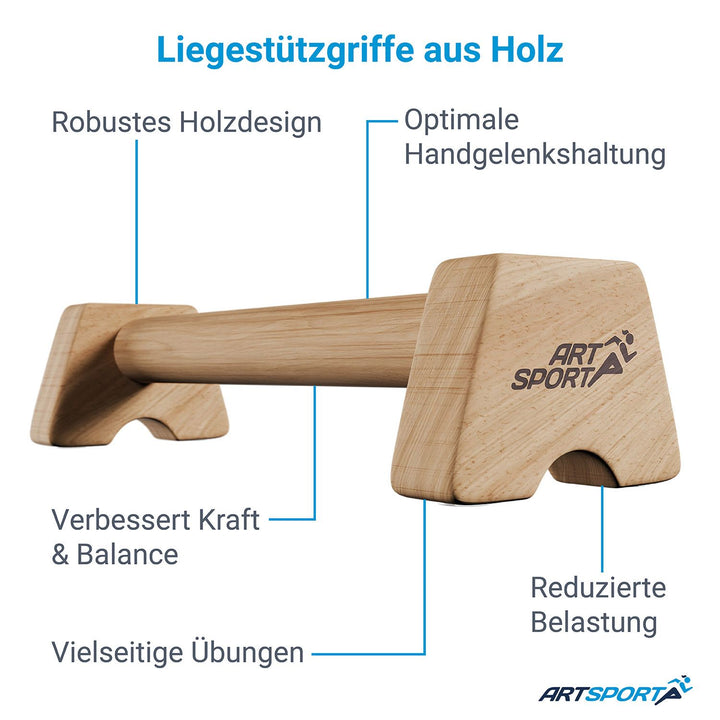 Liegestützgriffe aus Holz