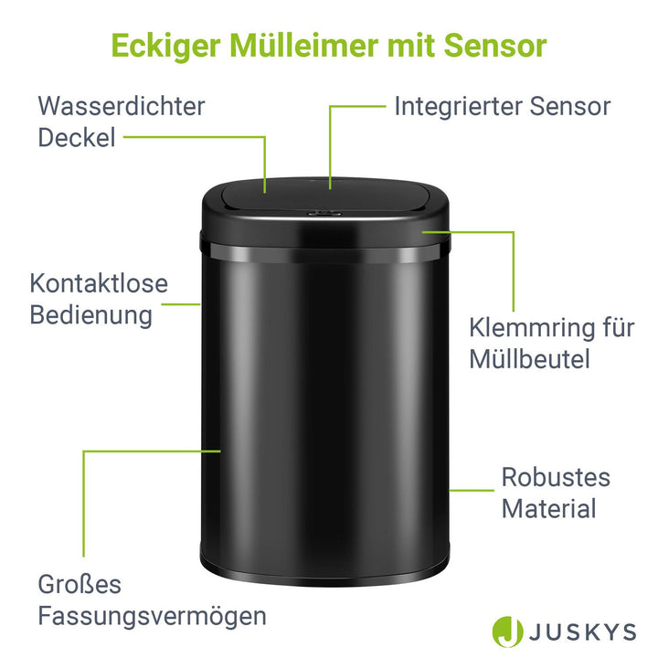 Rechteckiger Mülleimer mit Sensor