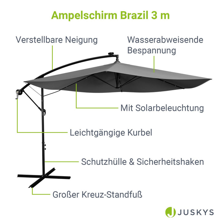 Parasol déporté à LED Brésil