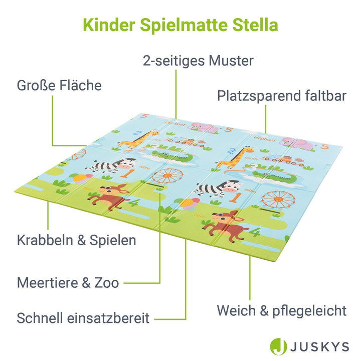 Tapis de jeu 180 x 200 cm avec divers motifs d'animaux