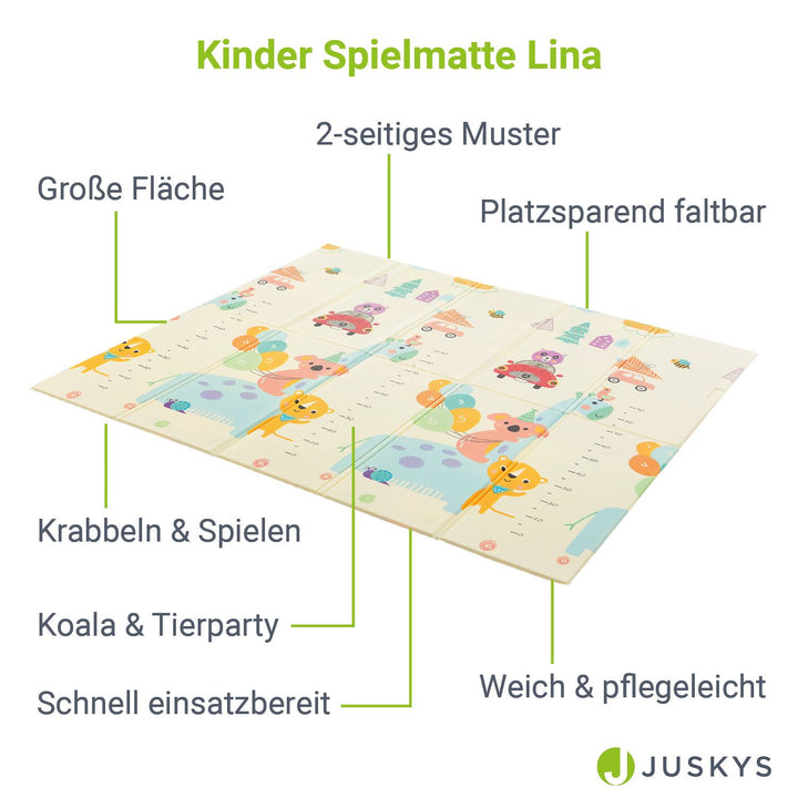 Tapis de jeu 180 x 200 cm avec divers motifs d'animaux