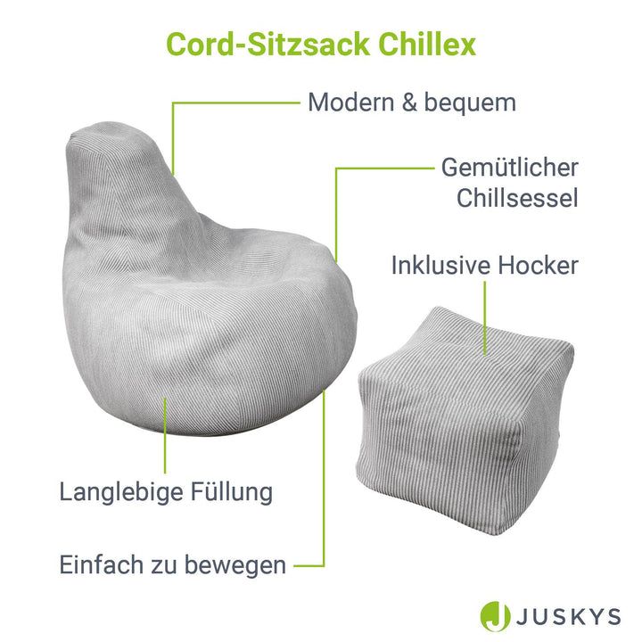 Pouf Chillex avec tabouret
