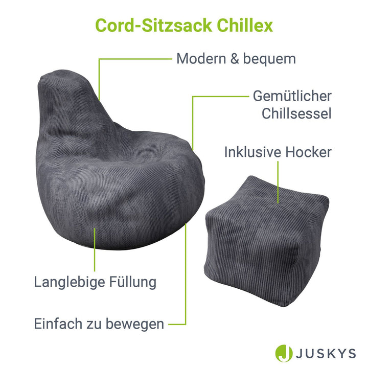 Pouf Chillex avec tabouret