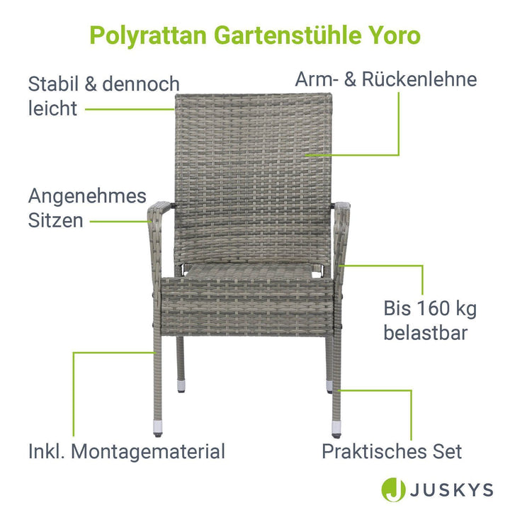 Chaises de jardin en polyrotin Yoro